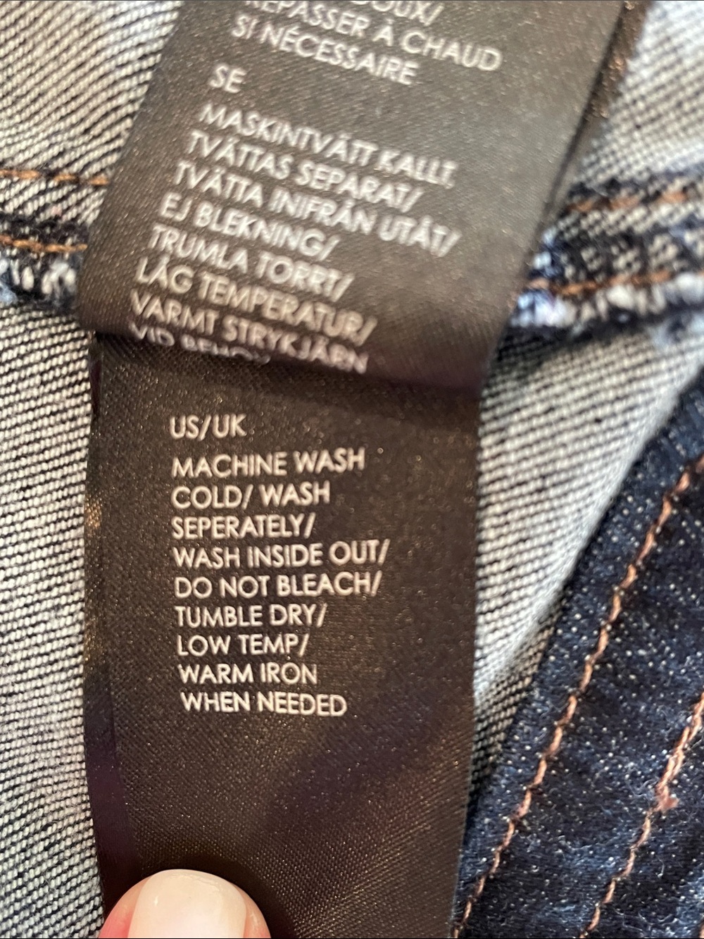 Liverpool Collarless Denim Jacket in Dark Wash Blue, Size XL - Picture 9 of 9